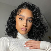 Trendy Short Cut Curly Bob Lace Frontal Wig 200% density